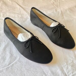 Loeffler Randall Landon Ballet Flats Black Satin 5.5